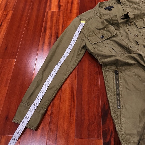 J.Crew Olive Green Dress‎ Cargo Button Front Utility Long Sleeve Lyocell Size 0 - Picture 8 of 8
